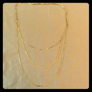 3 tier gold necklace
